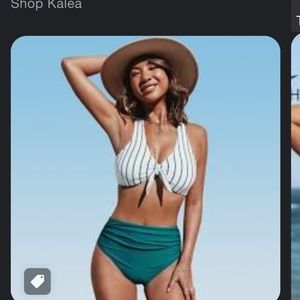 NWT Cupshe bikini with high rise bottoms.  Medium